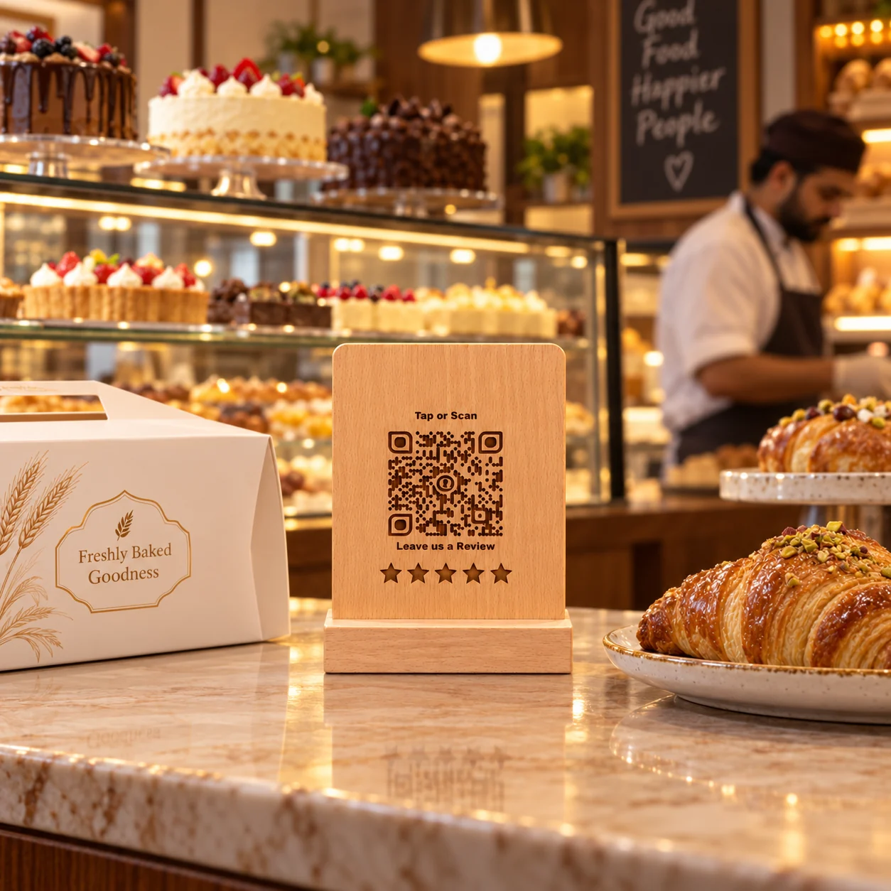 Fresh bakes. A familiar welcome. Bakery product visualization.