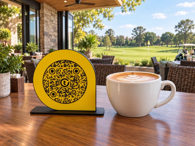 ScanPoint and coffee cup in a golf-side café product visualization