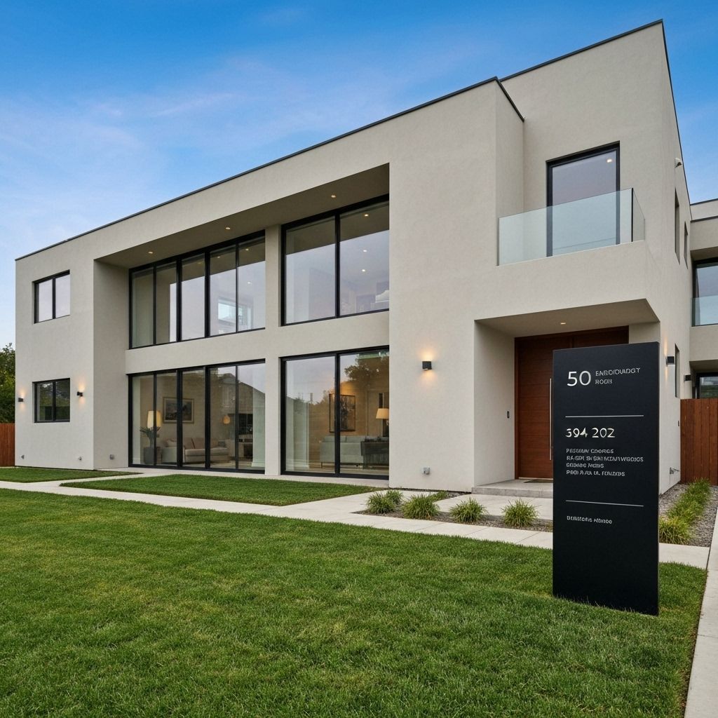 Real estate property with GeoQR location tag